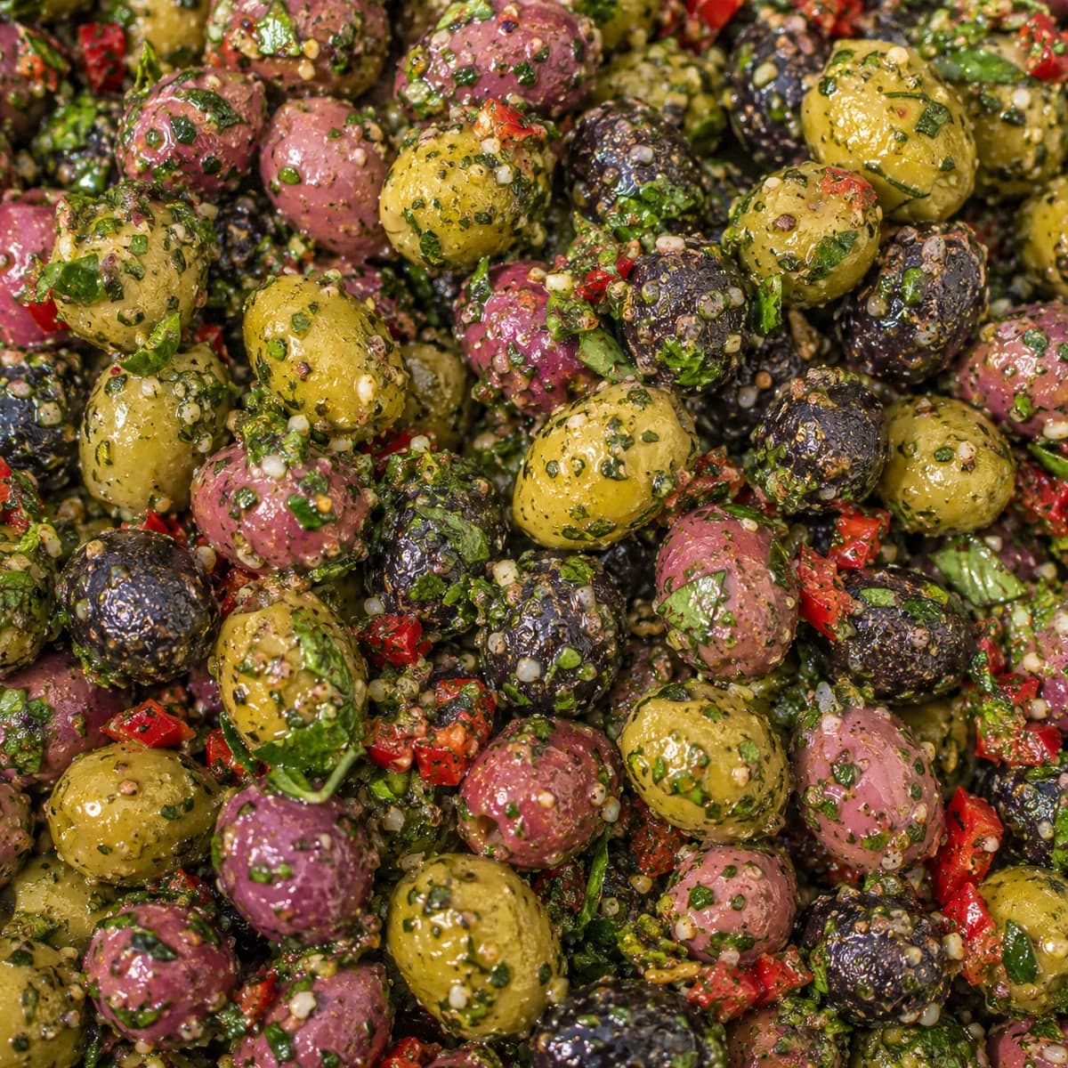 Olives mélange Sigalou à l’ail & basilic